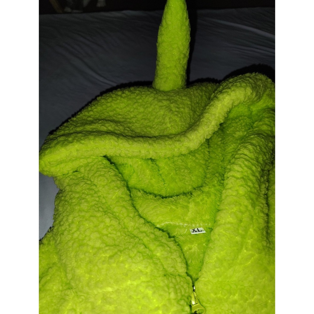 Teletubbies Dipsy Green Fleece Hooded Zip One-Piece Pajama XL - Picture 2 of 7